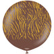 Jumbo Latex Balloon 60cm Safari Tiger N - Chocolate Brown Print - Gold