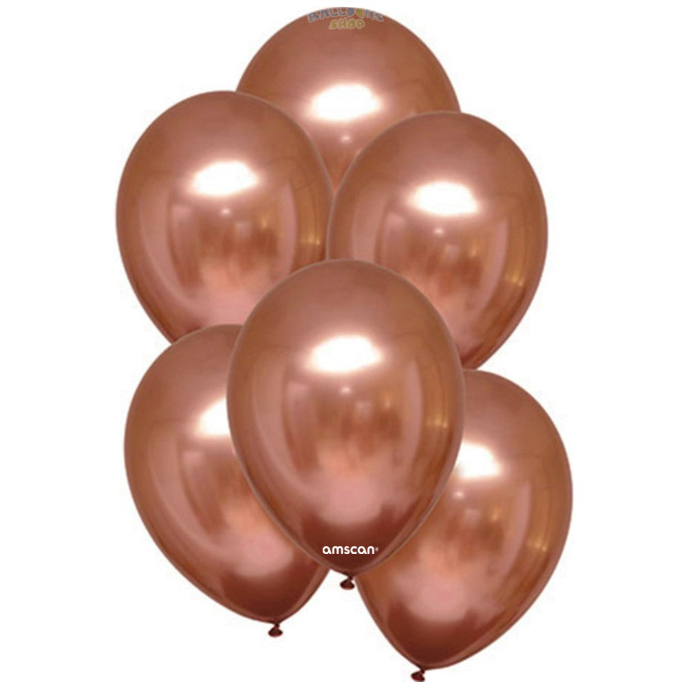 28cm Rose Gold Satin Luxe Chrome Latex Balloons 9906959
