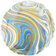 Balon Folie Marmorat Rotund Albastru 45cm AMS 42083 01