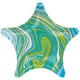 Balon Folie Marmorat Stea Albastru-Verde 45cm AMS 42102 01