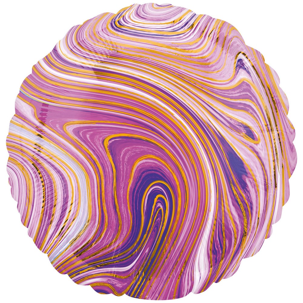 Balon Folie Marmorat Rotund Mov 45cm AMS 42085 01