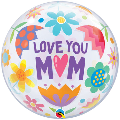 Deco Bubble I Love You Mom Inimioare 22inch - 55cm 24898 Qualatex