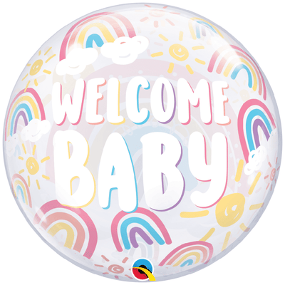 Deco Bubble Welcome Baby Curcubeu BOHO 22inch - 55cm 24902 Qualatex