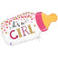 Baby Bottle Holographic Girl Figure Foil Balloon 84 cm GRABO