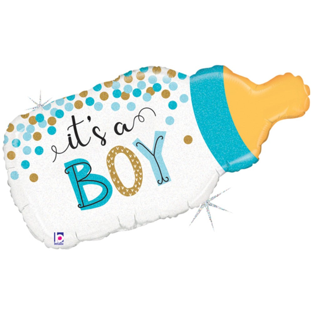 Balon Folie Figurina Biberon Holografic Baietel 84 cm GRABO