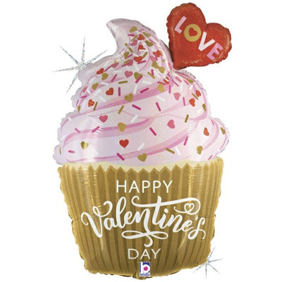 Jumbo Foil Balloon Muffin Happy Valentine's 79 cm Grabo -