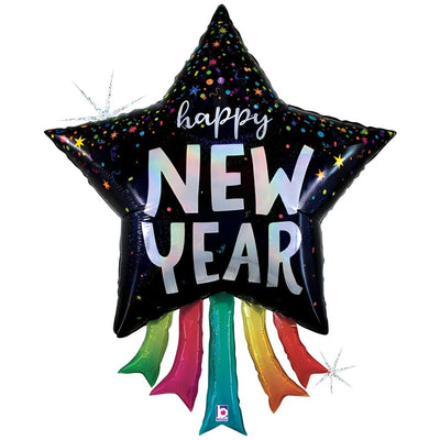 Balon Folie Figurina Stea Confetti HNY 91cm Grabo