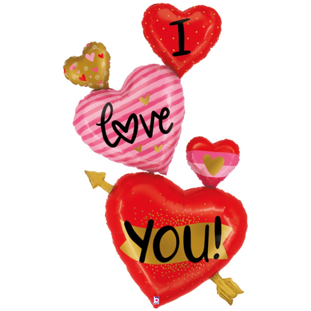 Balon Folie Figurina Inimioare I Love You 193 cm GRABO