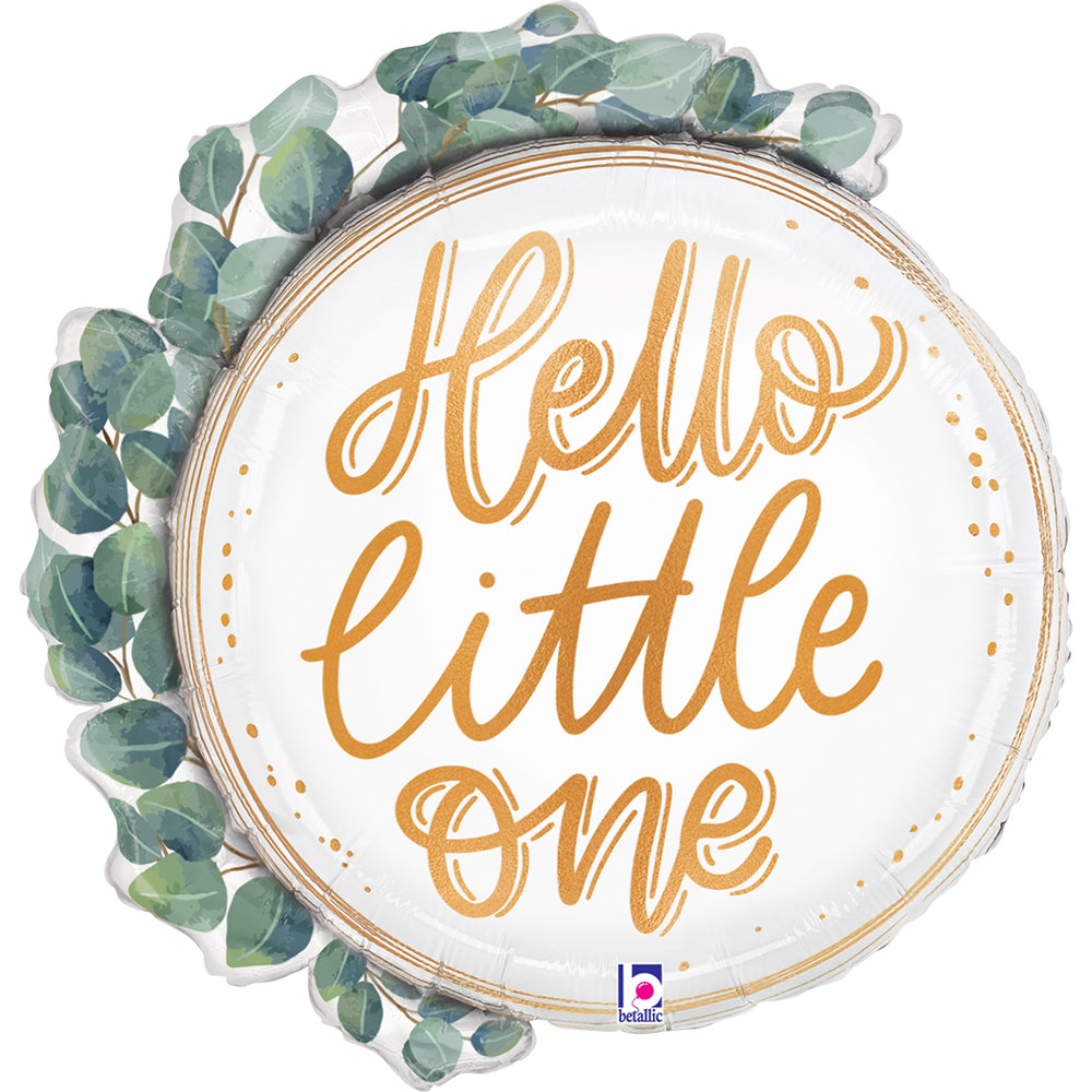 Foil Balloon Figurine Hello Baby Eucalyptus crown 66cm