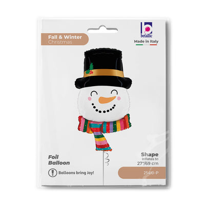 Foil Balloon Cheerful Snowman Figurine 69cm