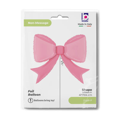 Pink Bow Shaped Foil Balloon 104cm