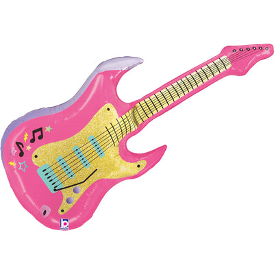 Pink Guitar Foil Balloon Figurine 99cm