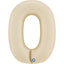 Balon Folie Cifra 0 Satin Cream 66cm