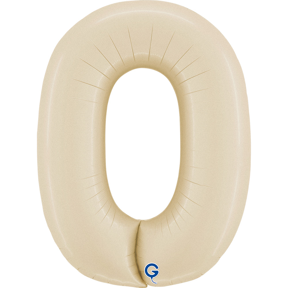 Balon Folie Cifra 0 Satin Cream 66cm