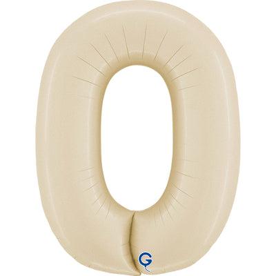 Balon Folie Cifra 0 Satin Cream 66cm
