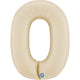Balon Folie Cifra 0 Satin Cream 66cm
