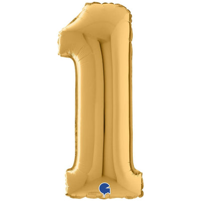 Balon Folie CIFRA 1 Auriu 66 cm Grabo