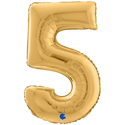 Foil Balloon Number 5 Gold 66 cm Grabo
