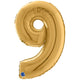 Grabo Gold Foil Number 9 Balloon 66 cm