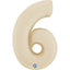 Balon Folie Cifra 6 Satin Cream 66cm