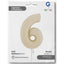 Balon Folie Cifra 6 Satin Cream 66cm
