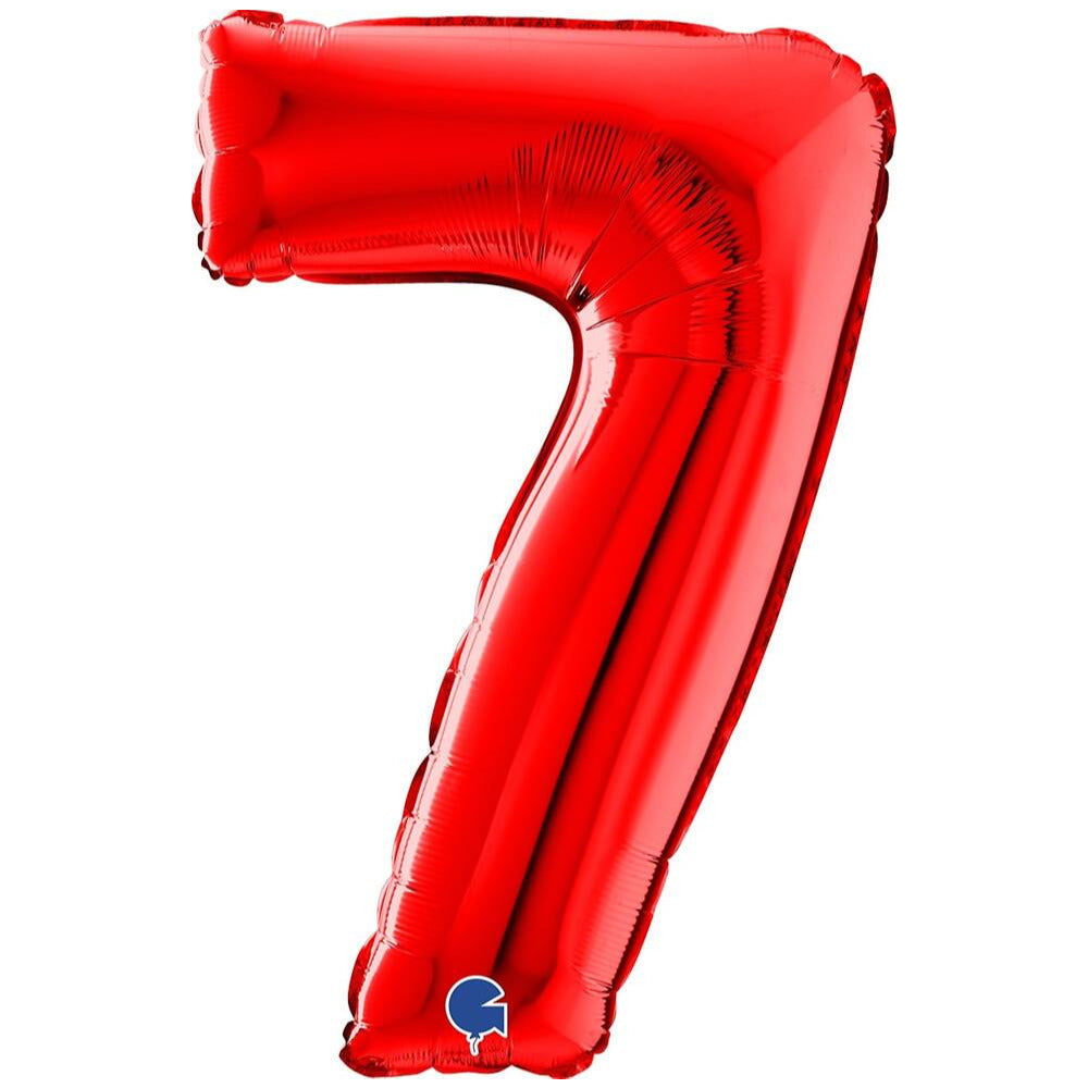 Foil Balloon NUMBER 7 Red 66 cm Grabo