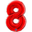 Red Number 8 Foil Balloon 66 cm Grabo