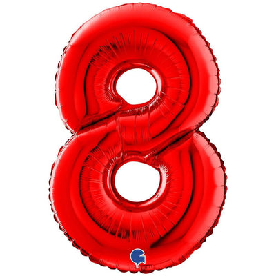 Balon Folie CIFRA 8 Rosu 66 cm Grabo
