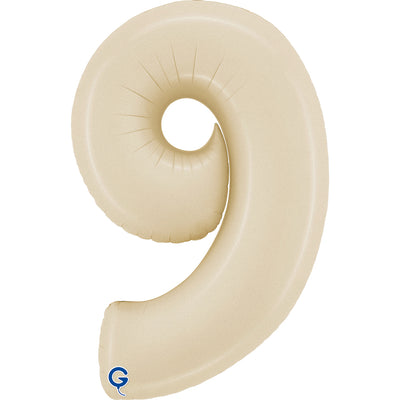 Balon Folie Cifra 9 Satin Cream 66cm