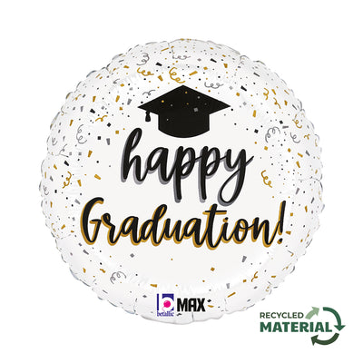 Happy Graduation Confetti Foil Balloon 46cm