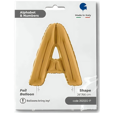 Balon Folie LITERA A Auriu 66 cm Grabo