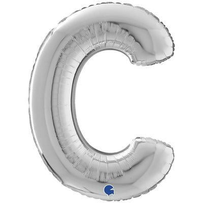 Foil Balloon LETTER C Silver 66 cm Grabo