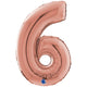 Balon Folie CIFRA 6 Rose Gold 66 cm Grabo