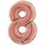 Foil Balloon NUMBER 8 Rose Gold 66 cm Grabo