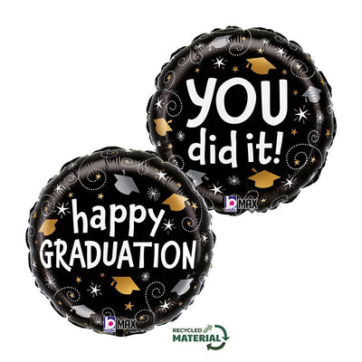 Round Foil Balloon Happy Graduation 46cm