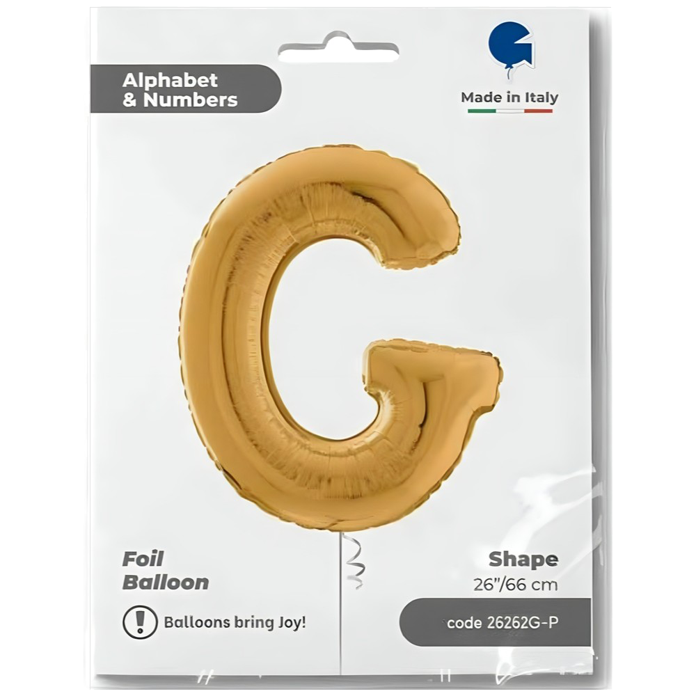 Foil Balloon LETTER G Gold 66 cm Grabo