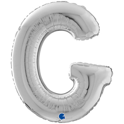 Foil Balloon LETTER G Silver 66 cm Grabo