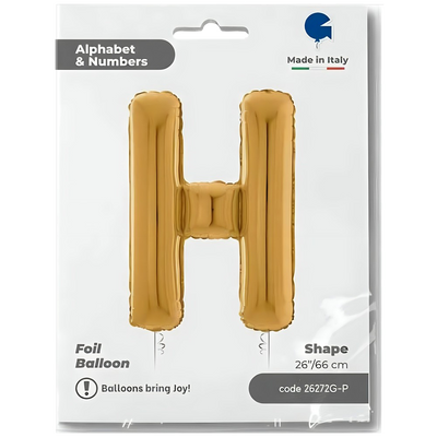 Foil Balloon LETTER H Gold 66 cm Grabo