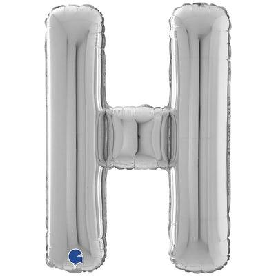 Foil Balloon LETTER H Silver 66 cm Grabo