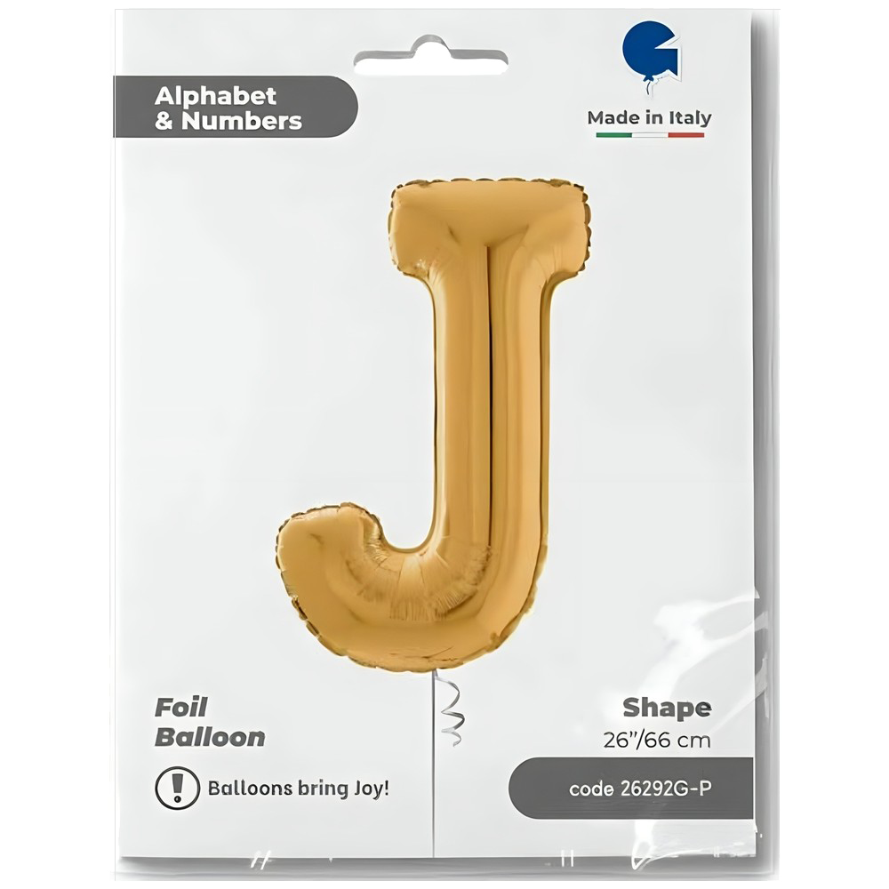 Foil Balloon LETTER J Gold 66 cm Grabo