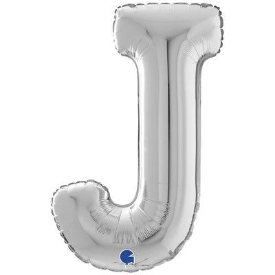 Letter J Silver Foil Balloon 66 cm Grabo