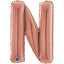 Foil Balloon LETTER N Rose Gold 66 cm Grabo