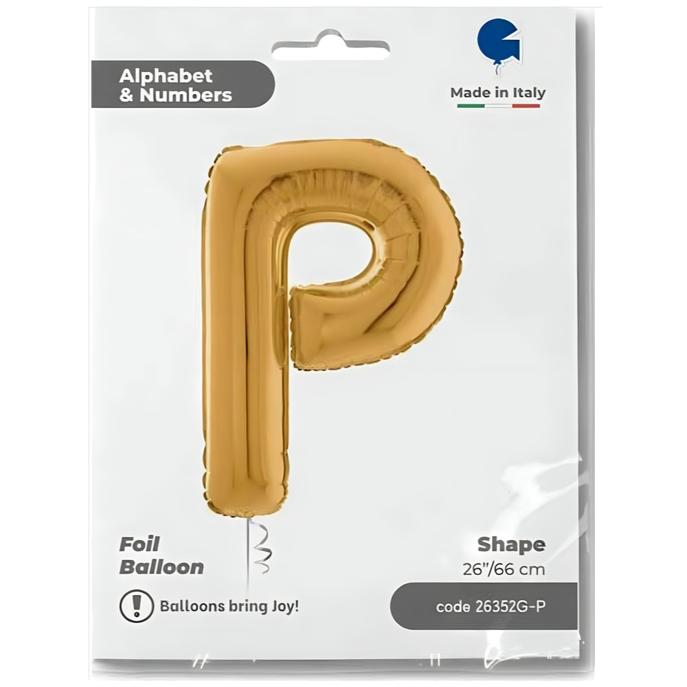 Foil Balloon LETTER P Gold 66 cm Grabo