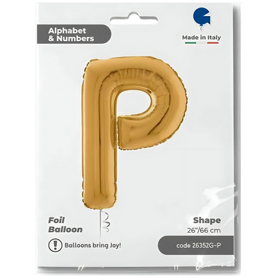 Foil Balloon LETTER P Gold 66 cm Grabo
