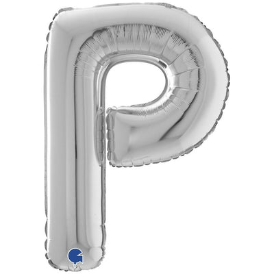 Foil Balloon LETTER P Silver 66 cm Grabo