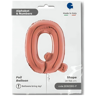 Balon Folie LITERA Q Rose Gold 66 cm Grabo