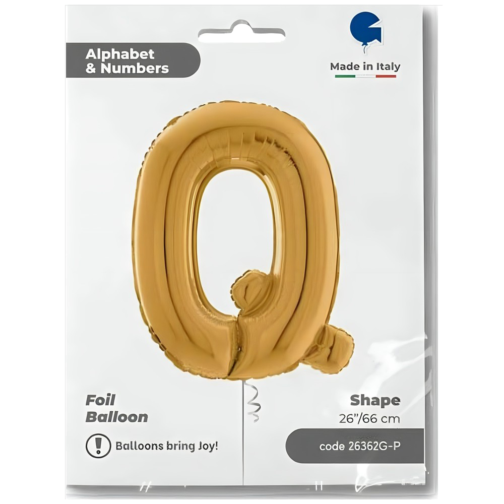 Foil Balloon LETTER Q Gold 66 cm Grabo