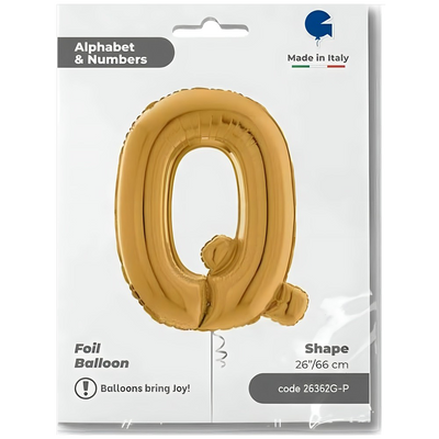 Foil Balloon LETTER Q Gold 66 cm Grabo