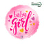 Balon Folie Rotund Baby Girl Inimioare 46cm