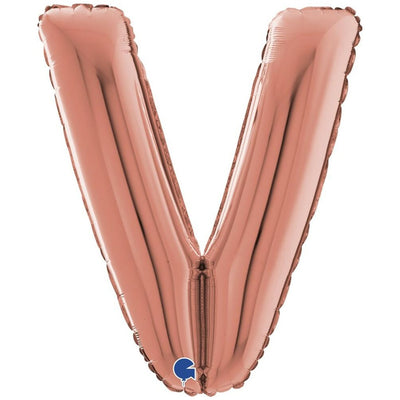 Balon Folie LITERA V Rose Gold 66 cm Grabo